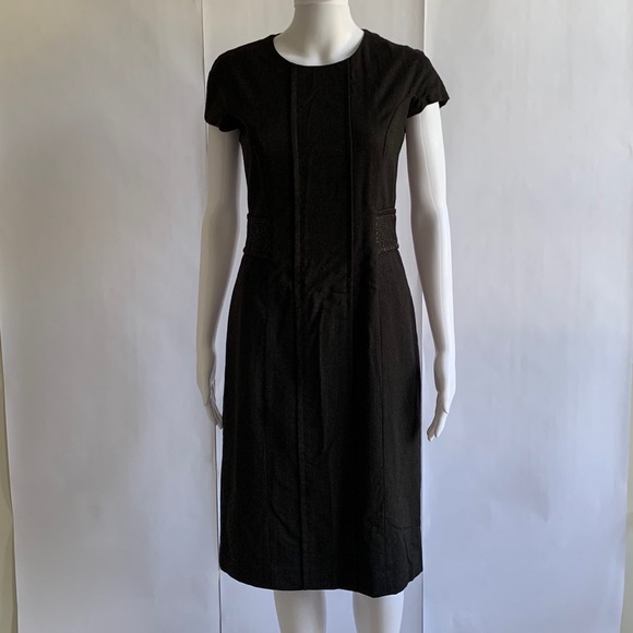 Etro Sheath Dress Lana Wool brocade trim waist - Picture 16 of 16